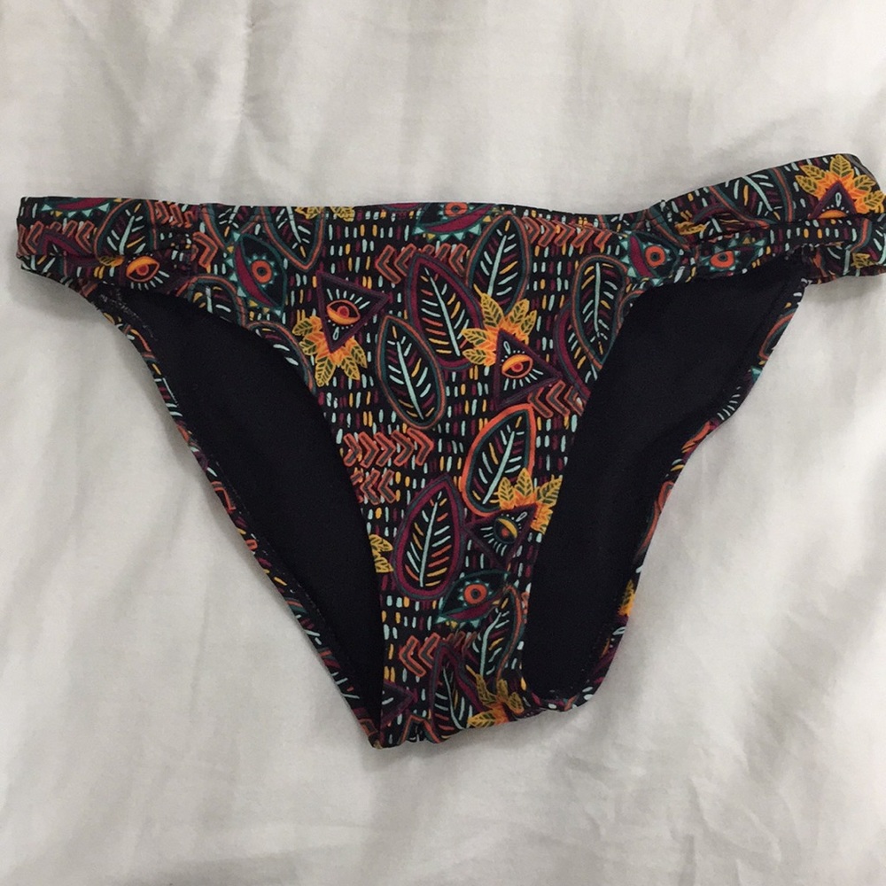 Black tribal print bikini bottoms